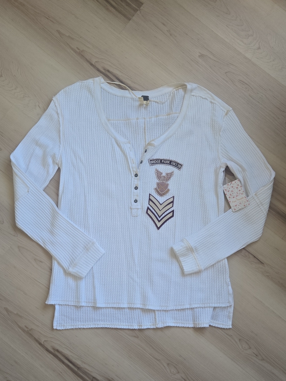 NWT We The Free Bridget Thermal Top, White, Size Large